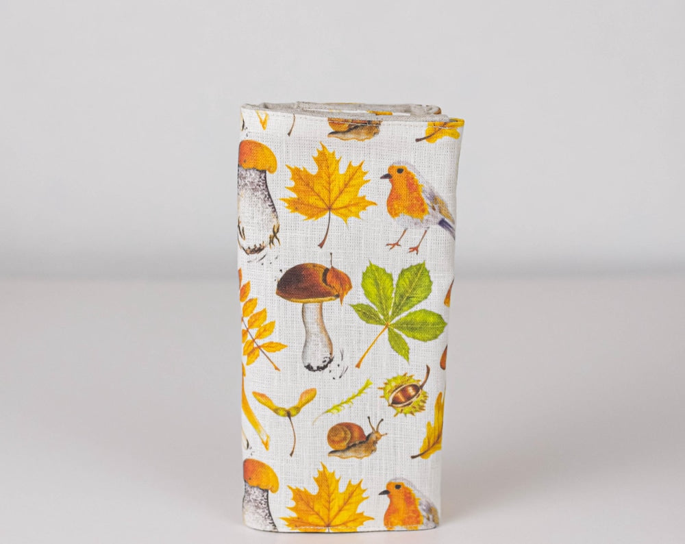 Needles, Crochets, Hooks Case with Autumn print