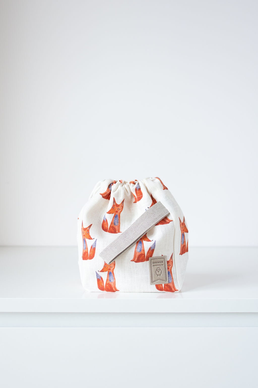 Project Bag. Small. Special KnitterBag design. Fox pattern