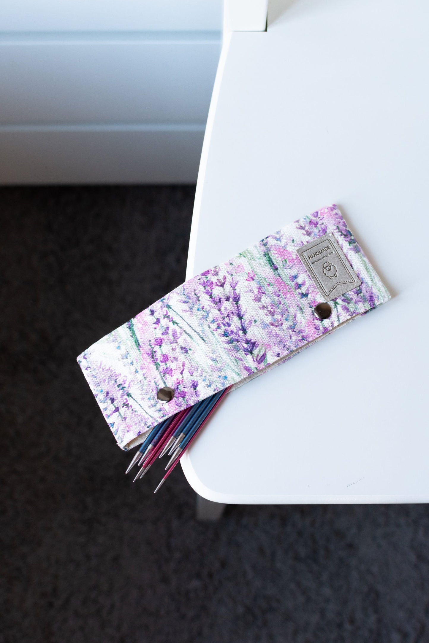 Linen DPN Cozy case, needle case, Knitting needle case, Needle cozy, Levanda pattern