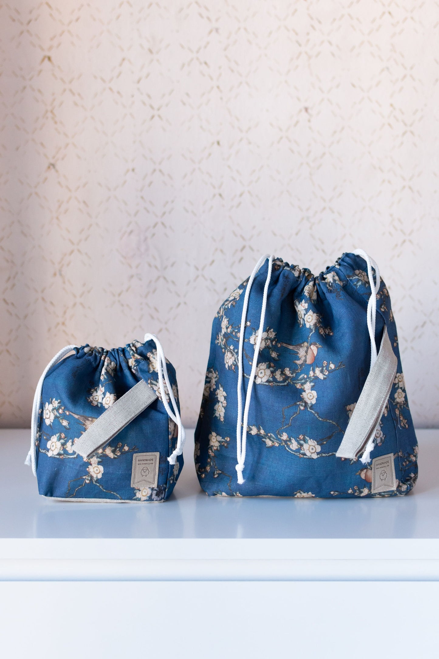 Bullfinch and Weeping Cherry by Katsushika Hokusai print Project bag.