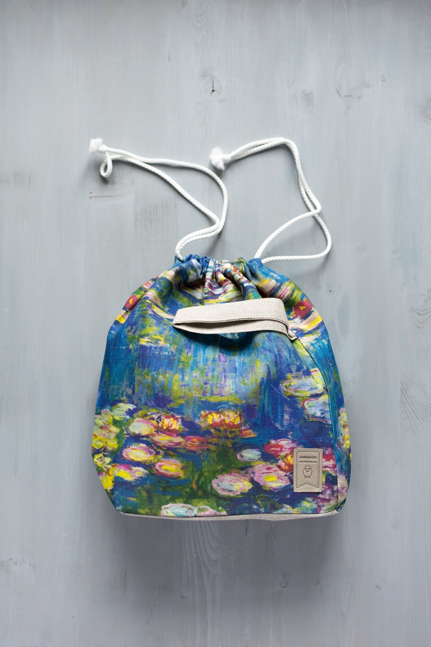 Project Bag. Small. Special KnitterBag design. Bag inspired by "Water lilies" Claude Monet