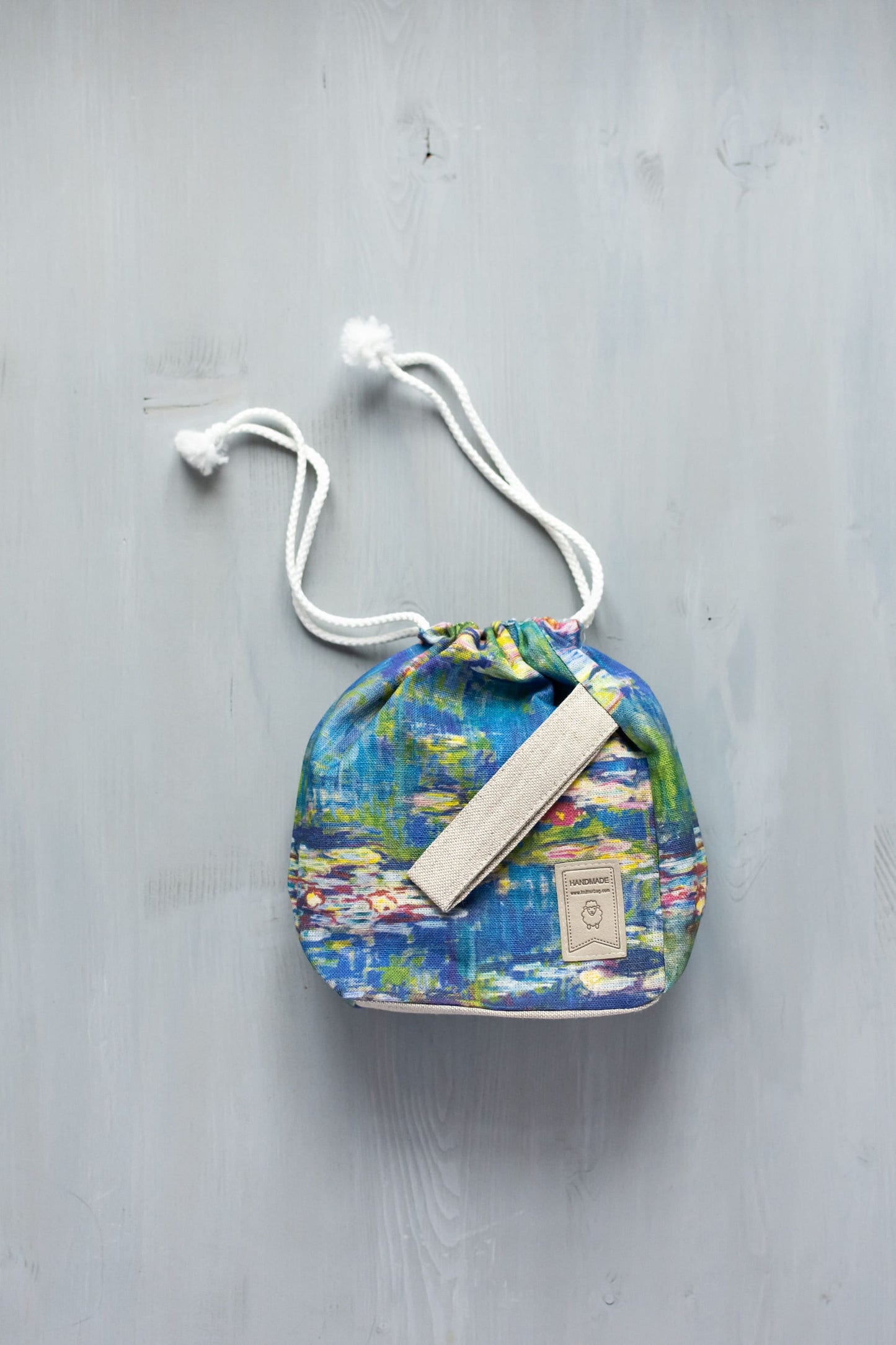 Water lilies Claude Monet inspired Project Bag. Large. Knitter gift