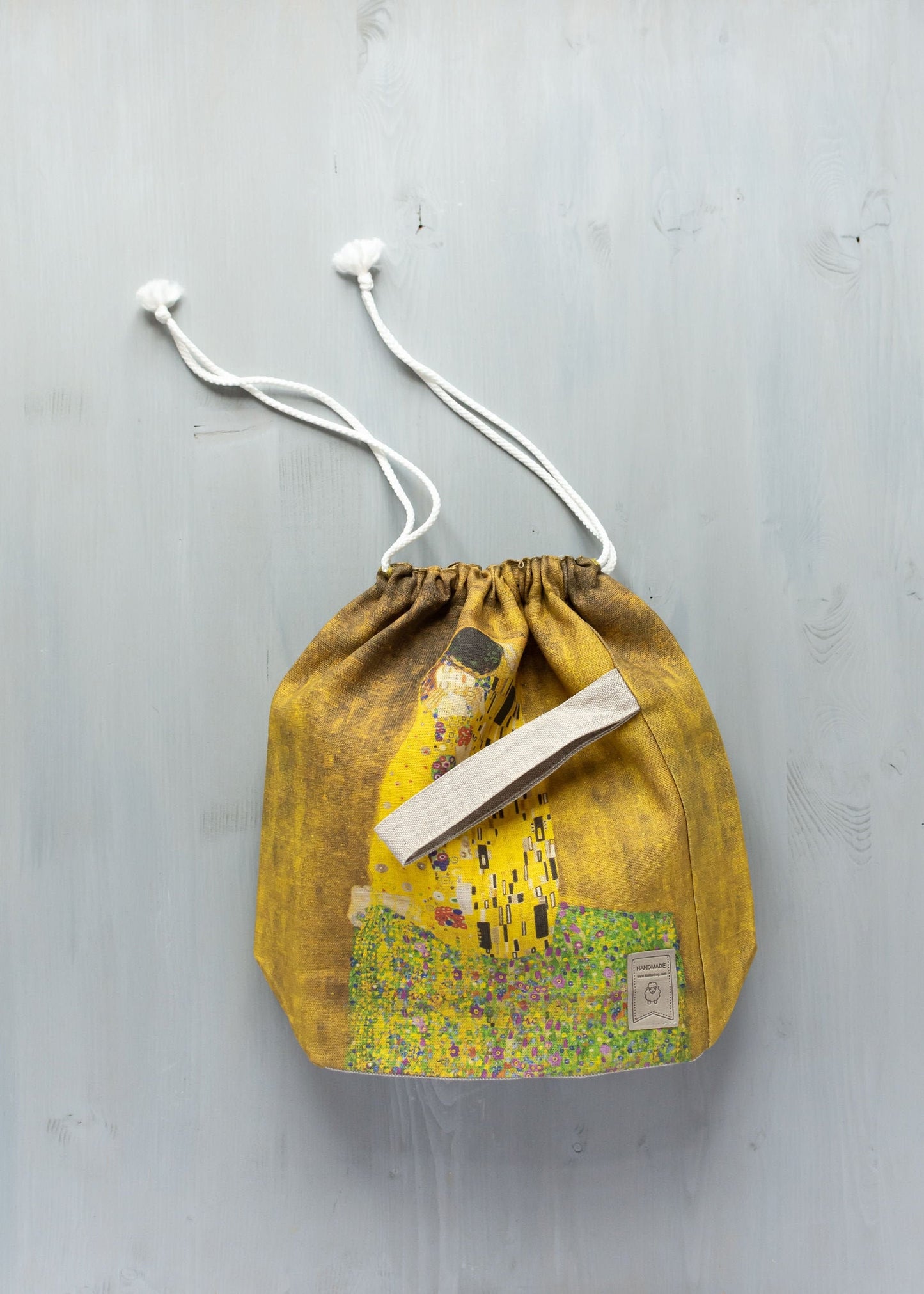 Gustav Klimt "The Kiss" inspired Project Bag. Knitter gift