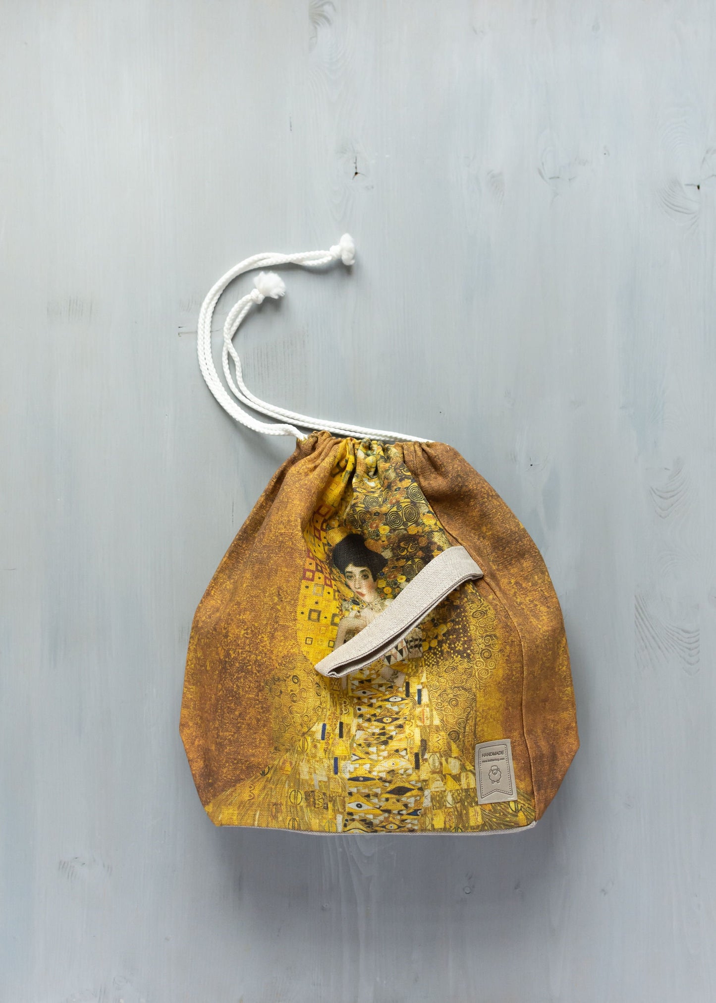 Gustav Klimt "Adele" inspired Project Bag. Large. Knitter gift