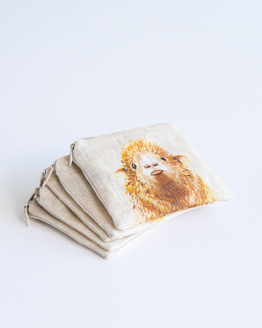 FOX zip purse, Small zip purse, small coin purse, sewing notions pouch, knitting pouch