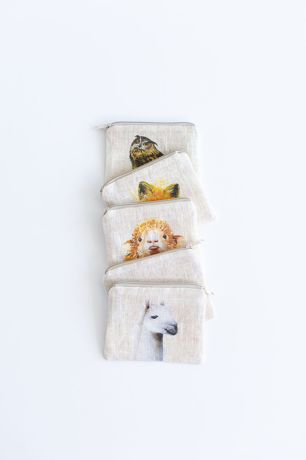 Small zip purse, zip purse, small coin purse, sewing notions pouch, knitting pouch, Cat print