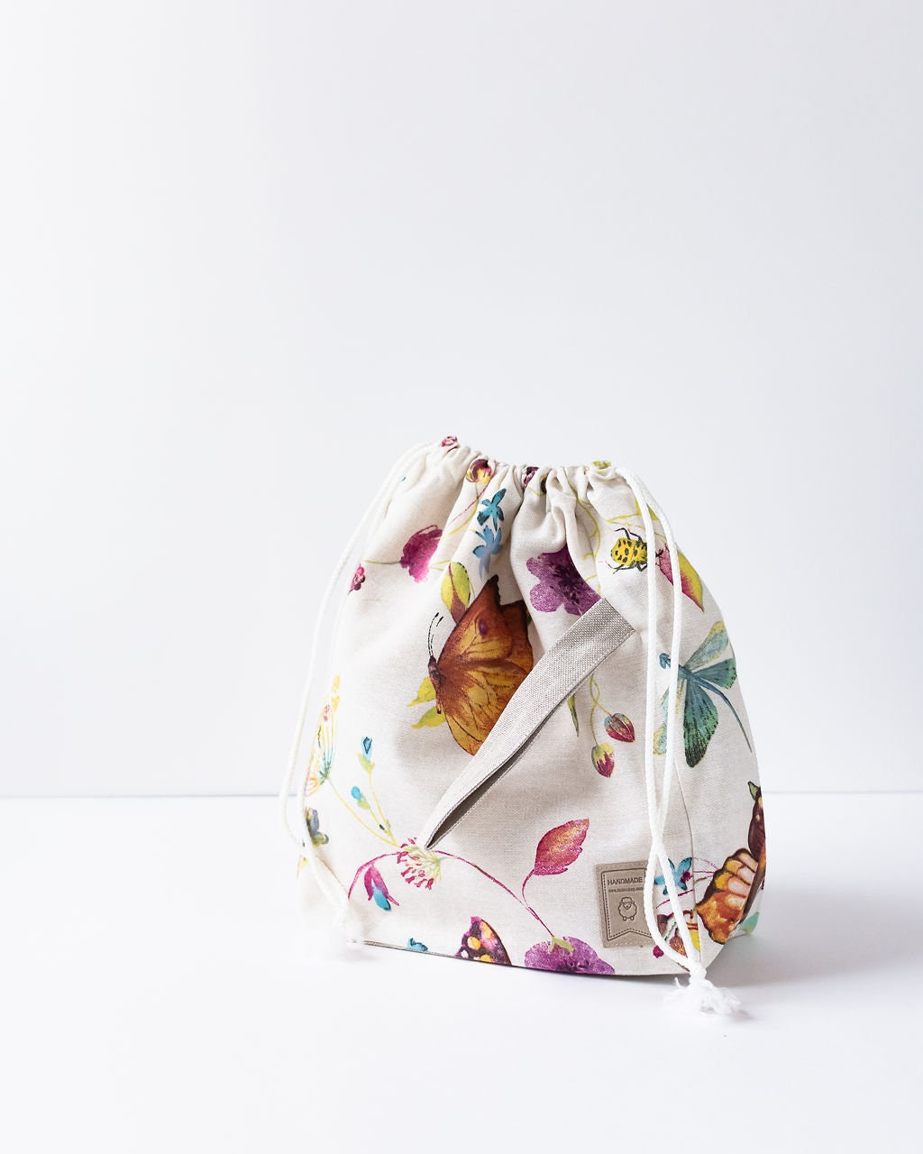 Project bags with butterfly print - Set of 2 Knitter Project Bags Sizes Large and Small.