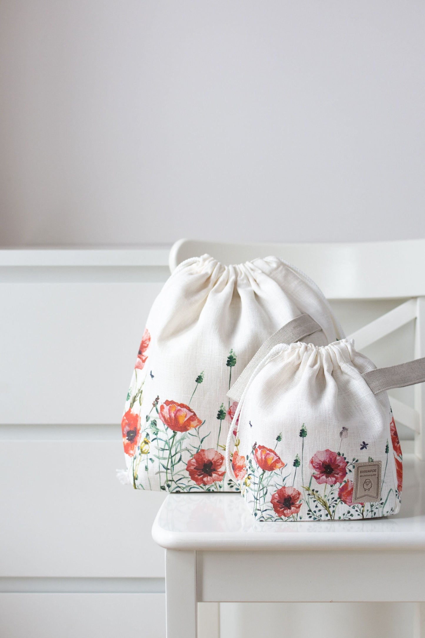 Project Bag. Small. Special KnitterBag design. Summer Flowers collection. Lavender pattern