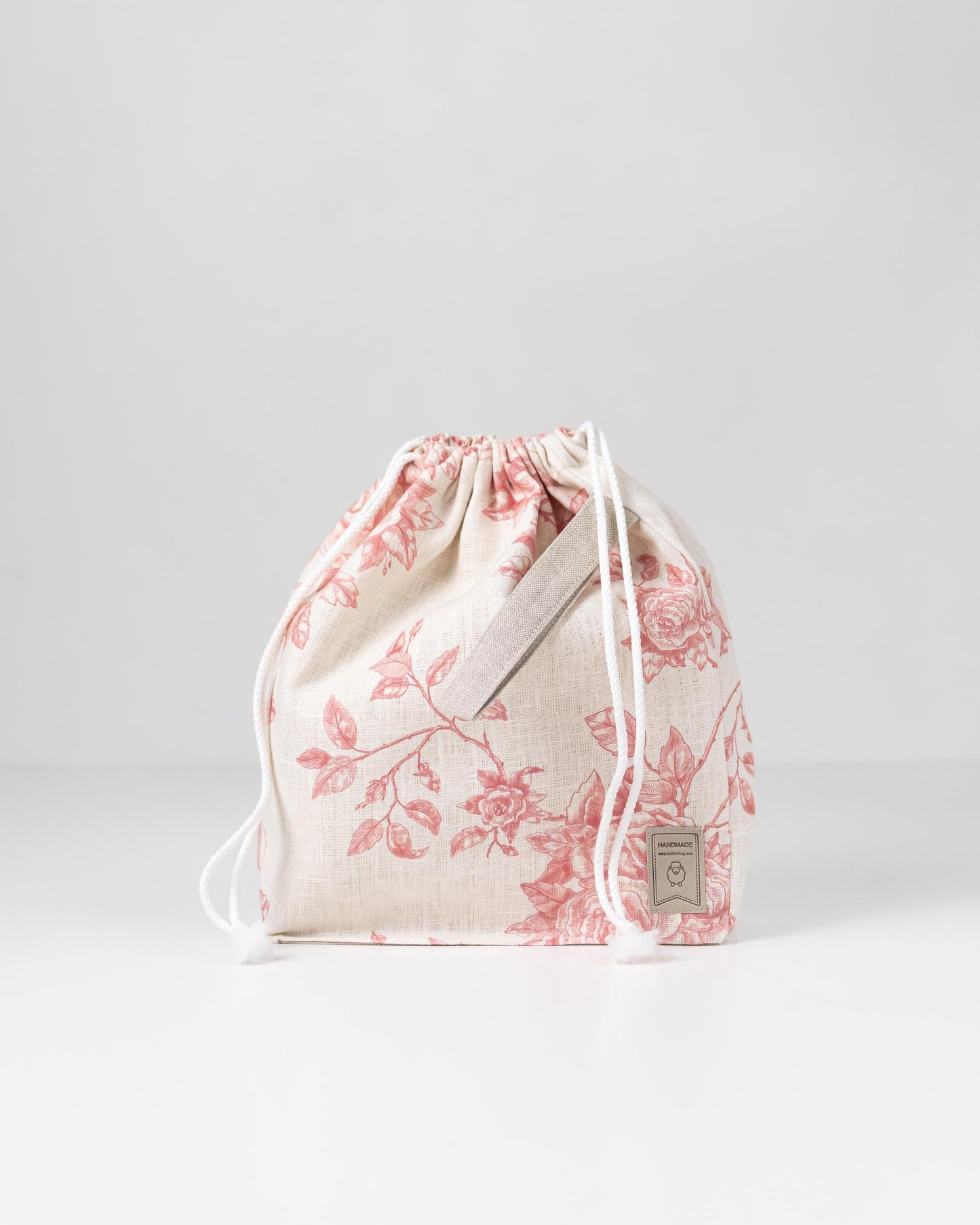 Red roses collection in Toile de Jouy style Project bags. Set of 2 Knitter Project Bags Large and Small.