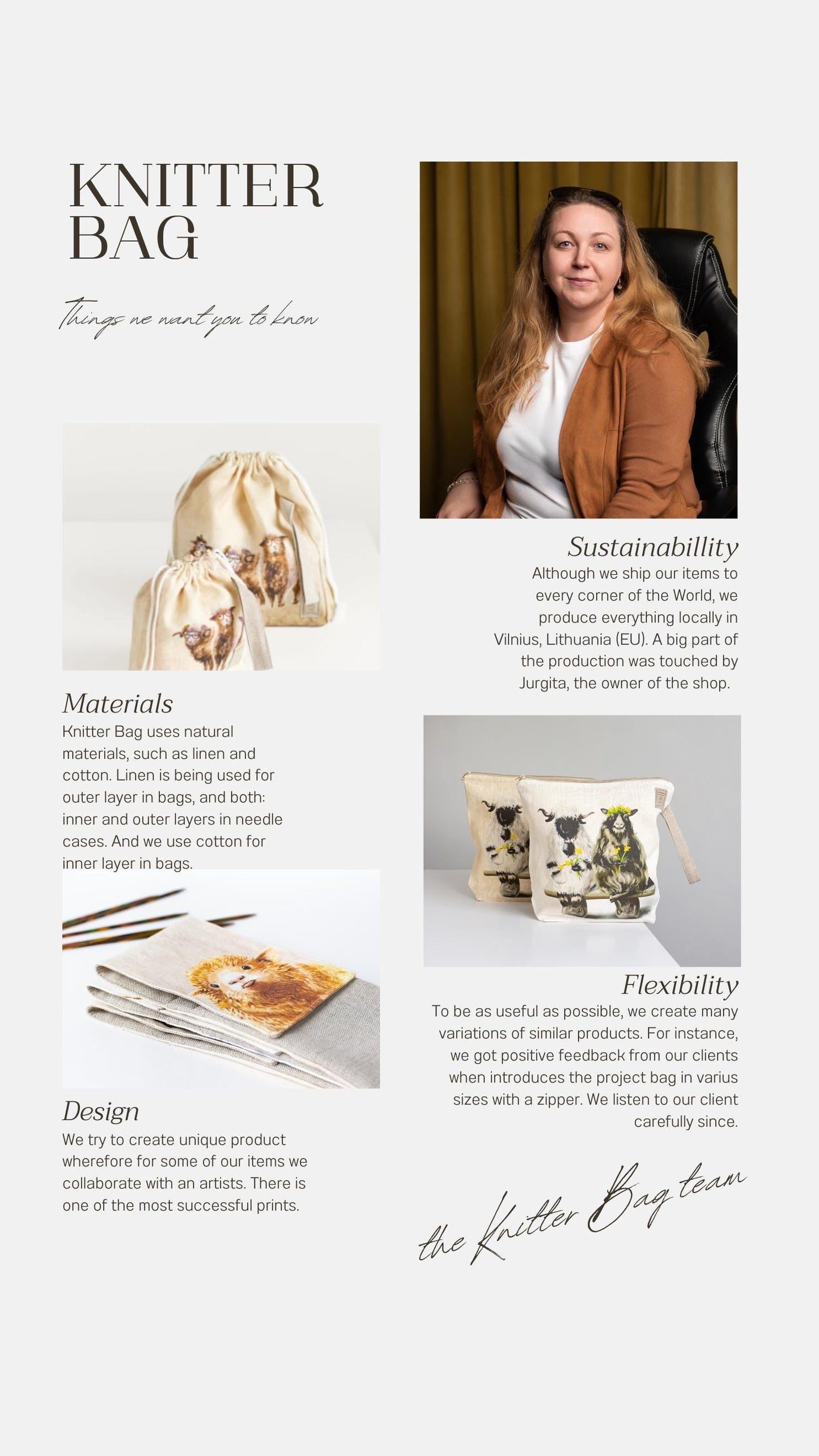 Sheep project bag. Work in progress Project Bag with zipper. Yarn organizer