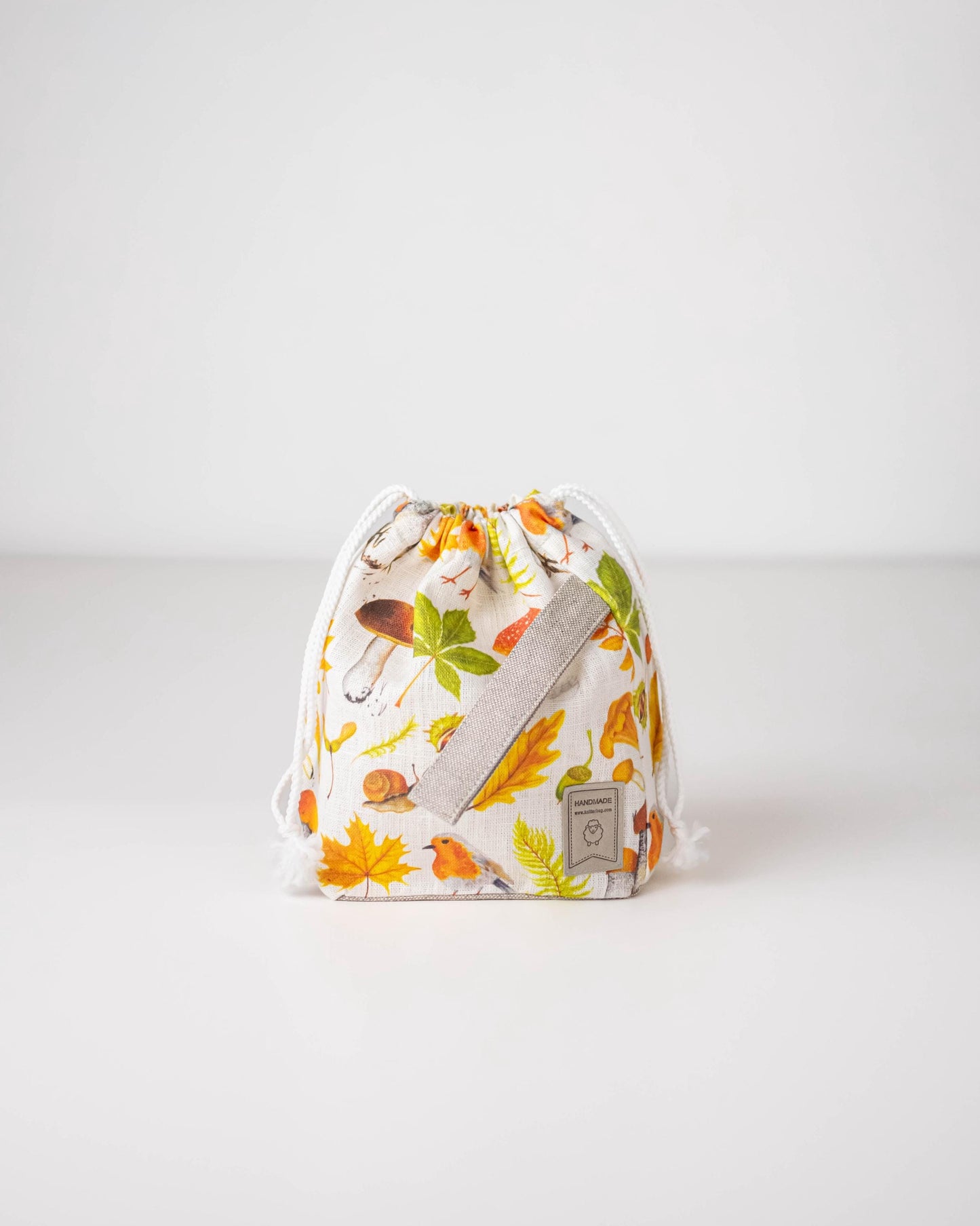 Project bags. Set of 2 Knitter Project Bags. Large and Small. Autumn leaf print