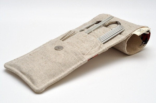 MINI Needle Case. size: 4" x 9,2" (or 4" x 11"). Needles, Crochets and Hooks Case, Organizer Holder.