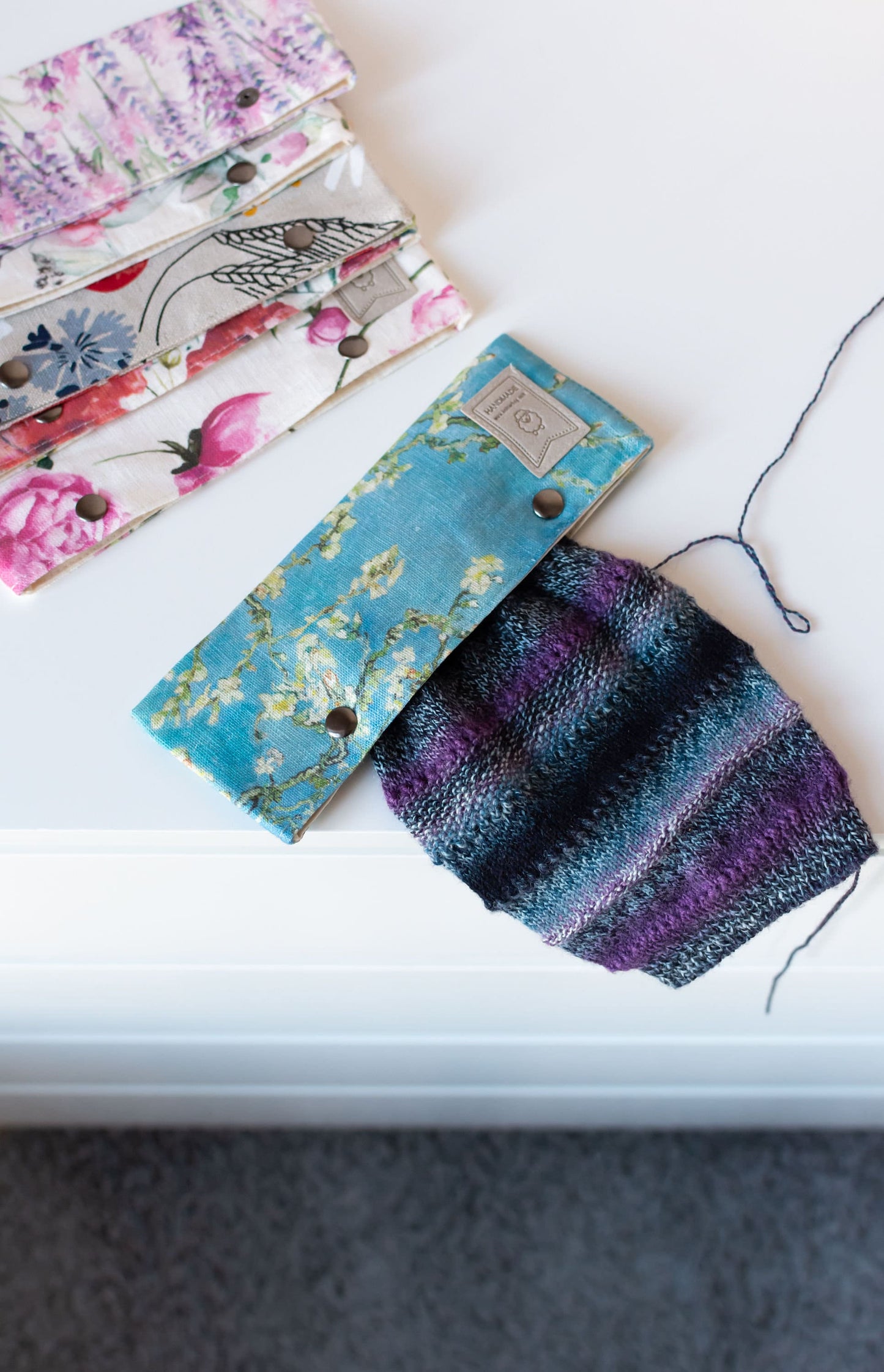 Vincent van Gogh, Linen DPN Cozy case, needle case, Knitting needle case, Needle cozy, Vincent van Gogh, Almond Blossom,