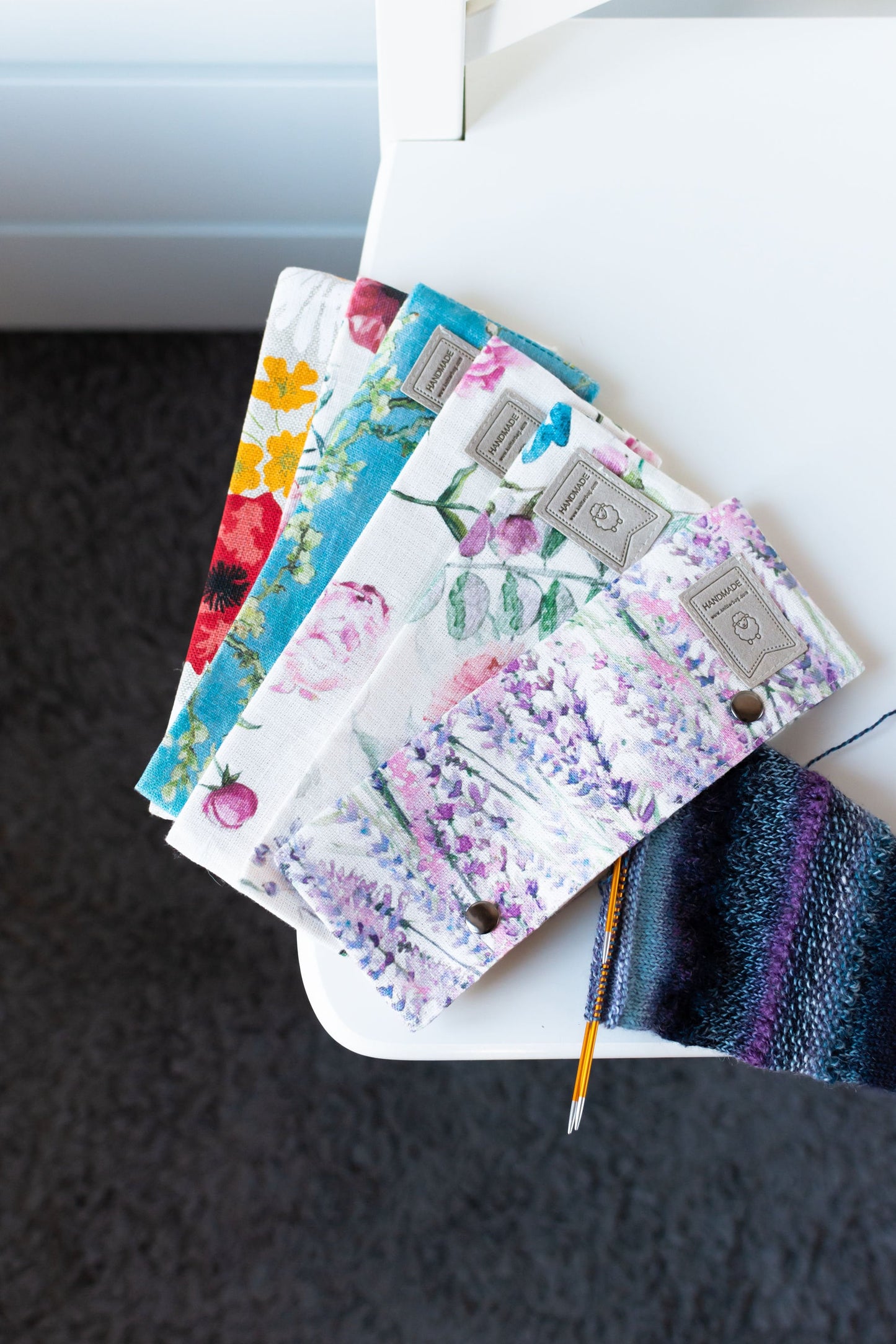 Linen DPN Cozy case, needle case, Knitting needle case, Needle cozy, Levanda pattern