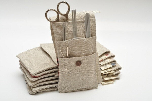 Knitting needle organizer case. Size: 4" x 9,2" (or 4" x 11"). Needles, Crochets and Hooks Case with Yorkshire Terrier print.