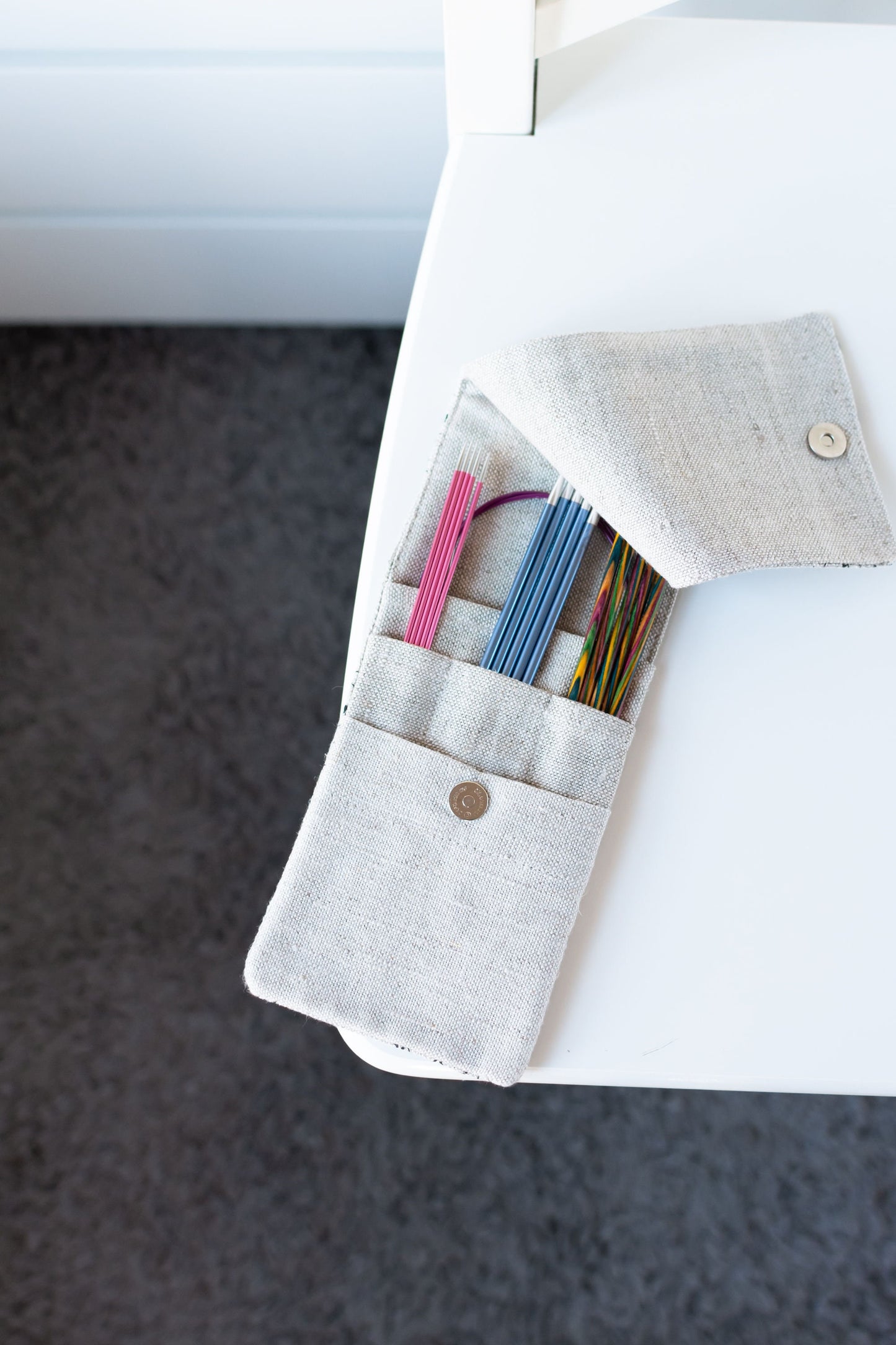 MINI Needle Case. Needles, Crochets and Hooks Case with meadow print