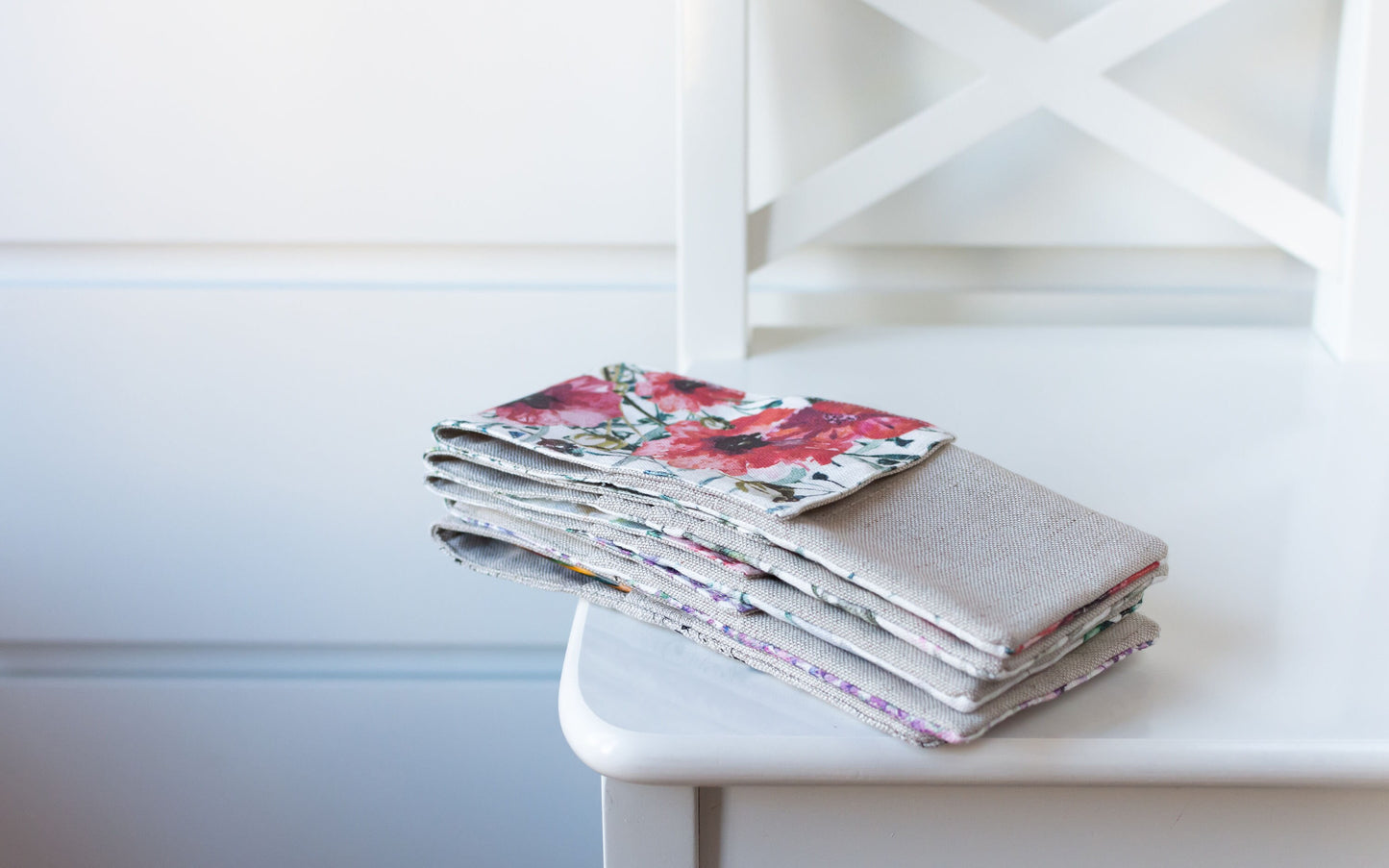 Needles, Crochets and Hooks Case. Poppy print Needle Case.