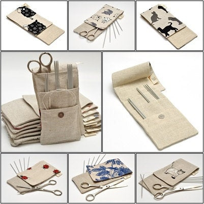 MINI Needle Case. size: 4" x 9,2" (or 4" x 11"). Needles, Crochets and Hooks Case, Organizer Holder.