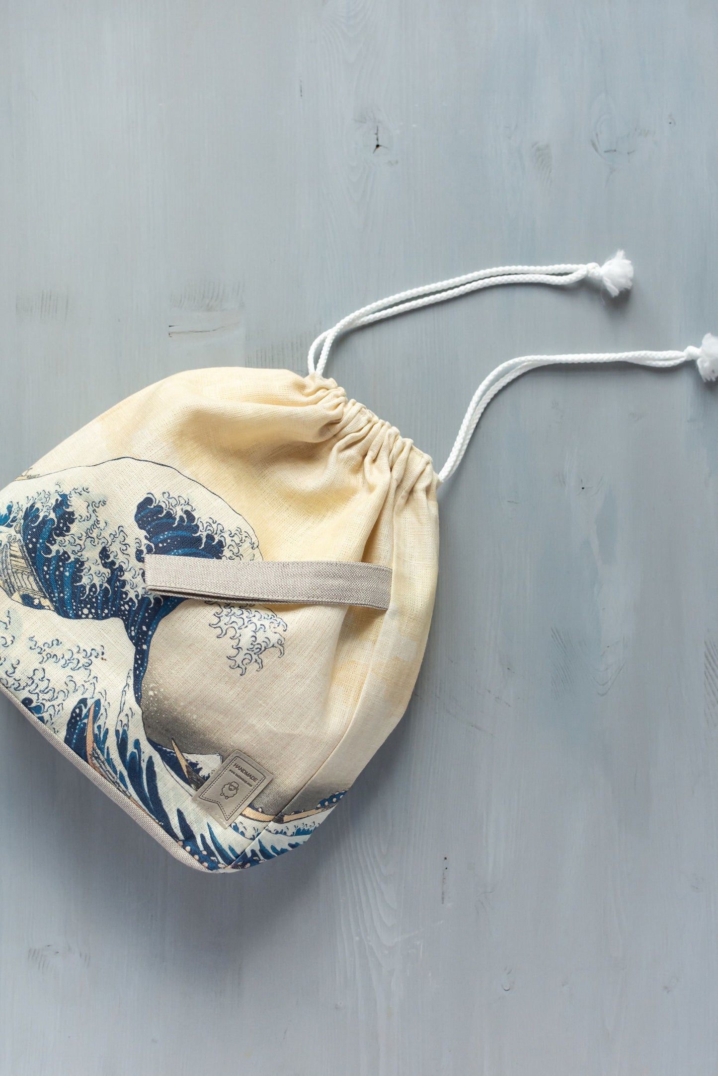 Hokusai The Great wave inspired Project Bag. Large. Knitter gift