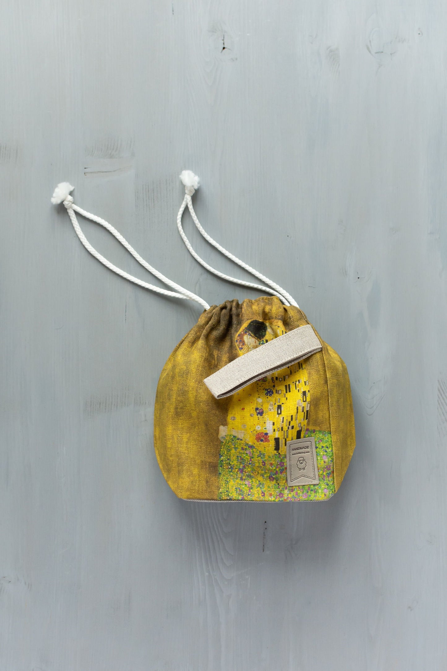 Gustav Klimt "The Kiss" inspired Project Bag. Knitter gift