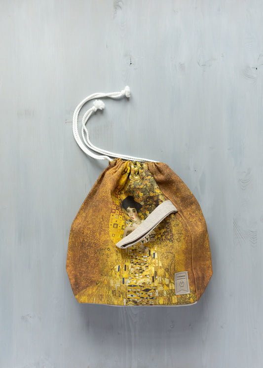 Gustav Klimt "Adele" inspired Project Bag. Large. Knitter gift