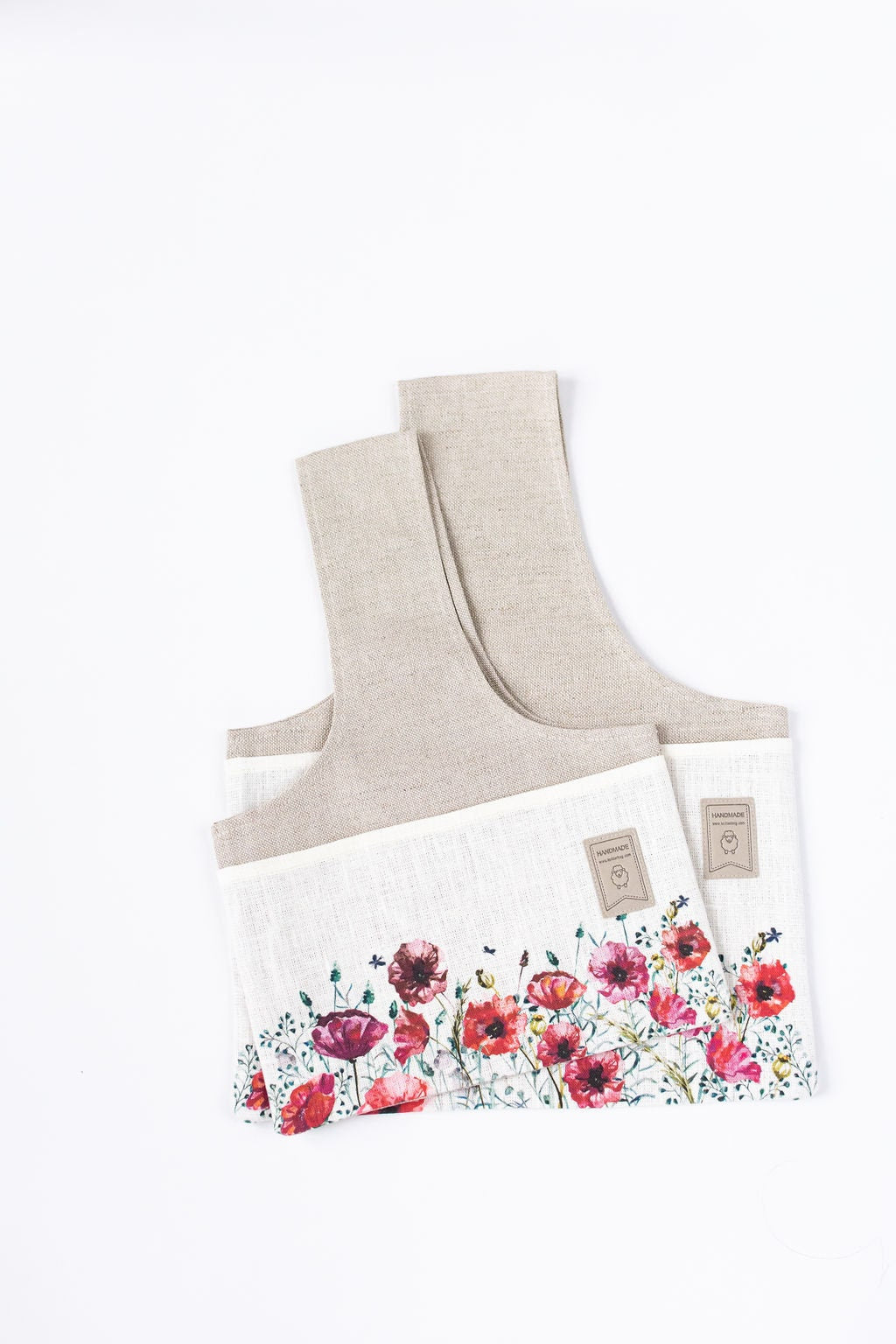 Knitter Project Bag Poppy print. Special KnitterBag design.