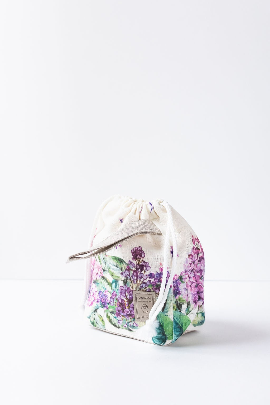 Small Project Bag with Lilac Flowers