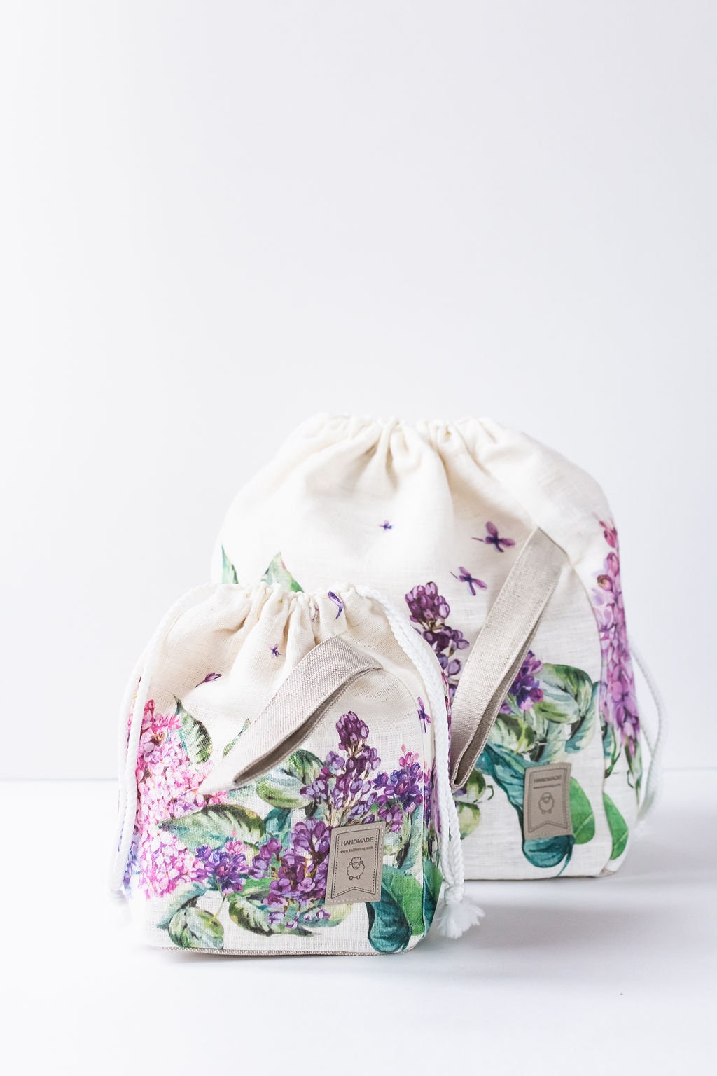 Small Project Bag with Lilac Flowers