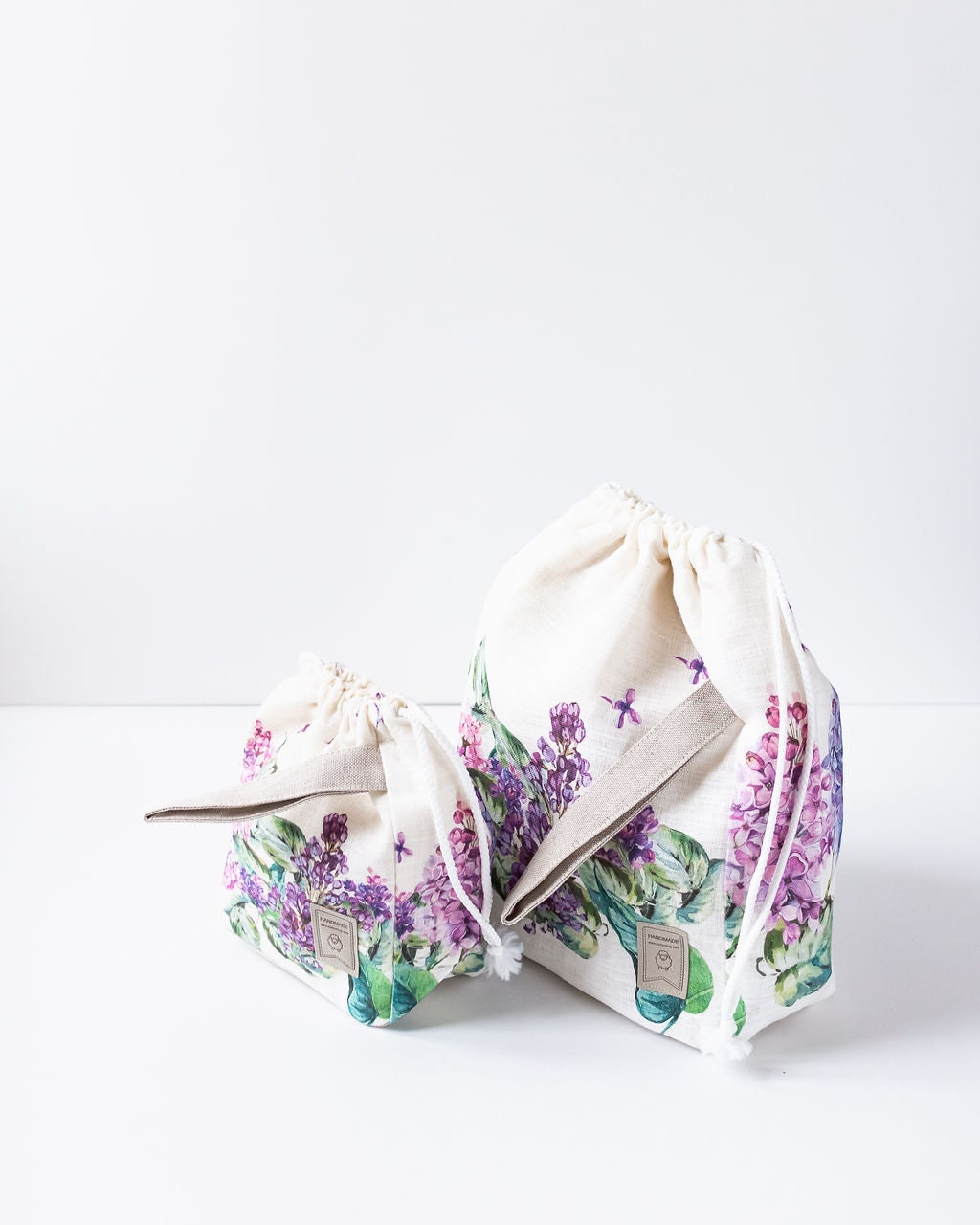 Small Project Bag with Lilac Flowers