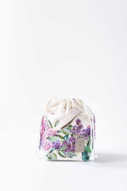 Small Project Bag with Lilac Flowers