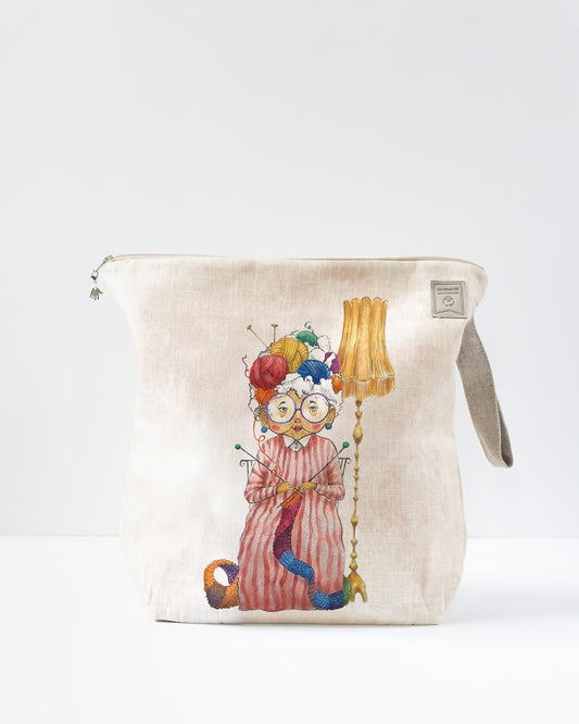 Project Bag with zipper. Nice fun woman print will melt yours heart. The picture was drown special for project bag.