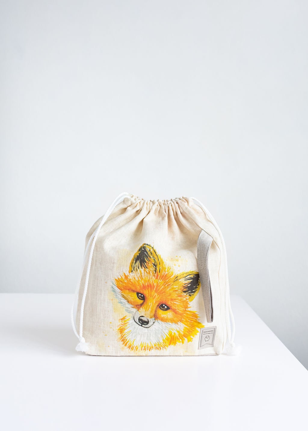 Project bags. Set of 2 Knitter Project Bags. Large and Small.  Fox print
