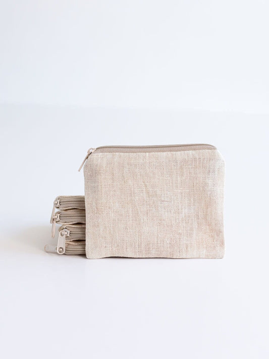 Small zip purse, small coin purse, sewing notions pouch, knitting pouch, Lama zip purse