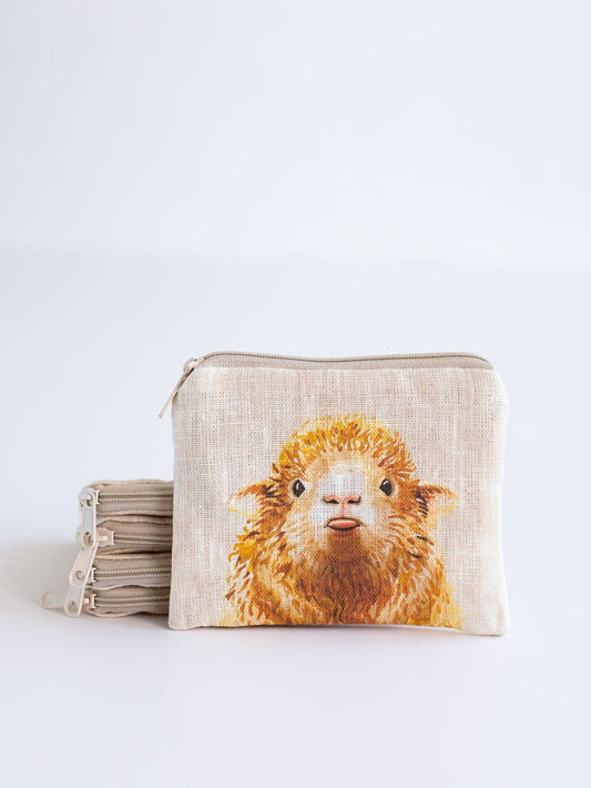 Small purse with zipper, small coin purse, sewing notions pouch, knitting pouch