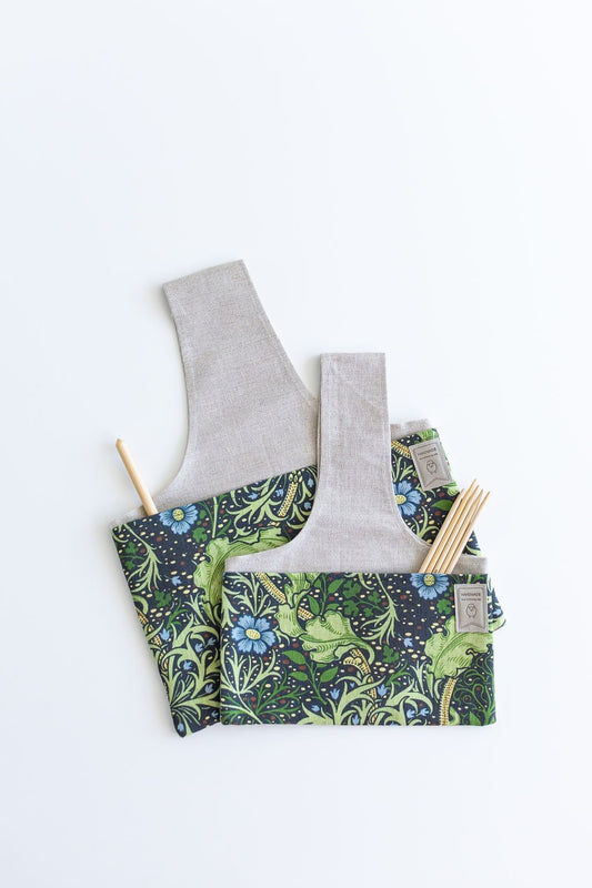Knitting Project Bag with William Morris Seaweed print. Sizes Large and small.