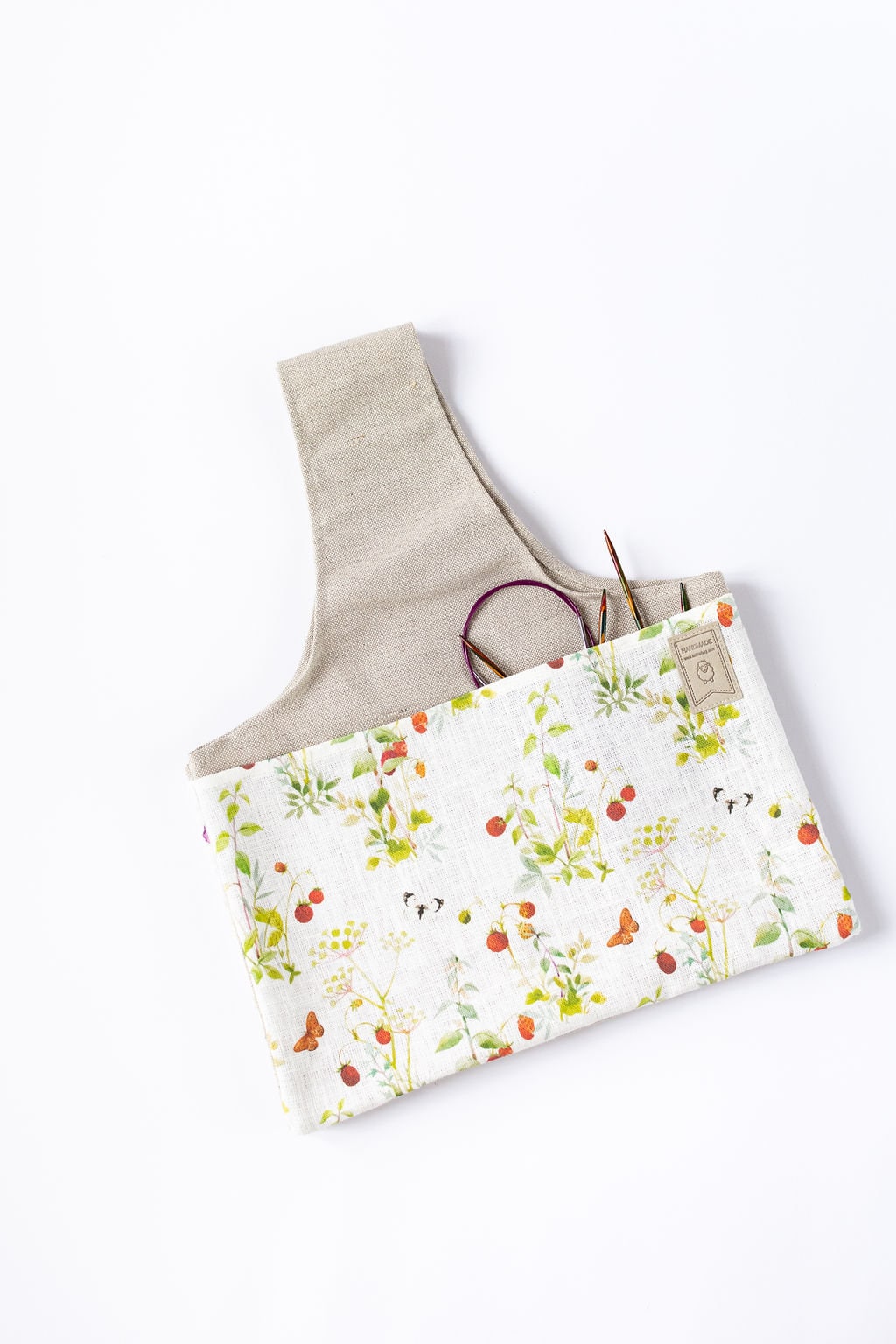 Wrist Project Bag with strawberry print