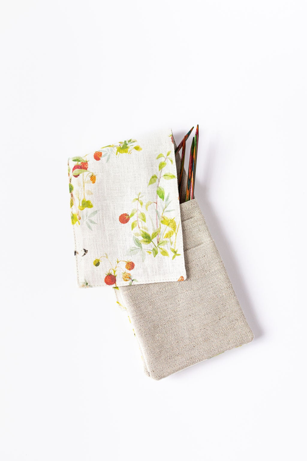 MINI Needle Case. Needles, Crochets and Hooks Case with stawberry print