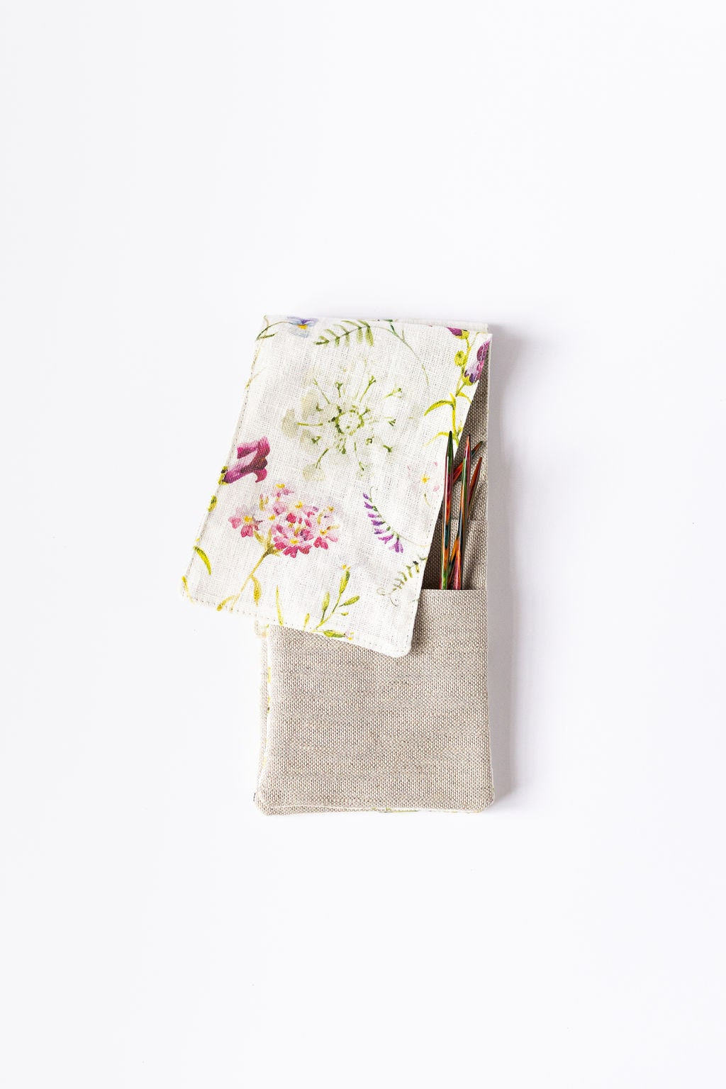 MINI Needle Case. Needles, Crochets and Hooks Case with meadow print