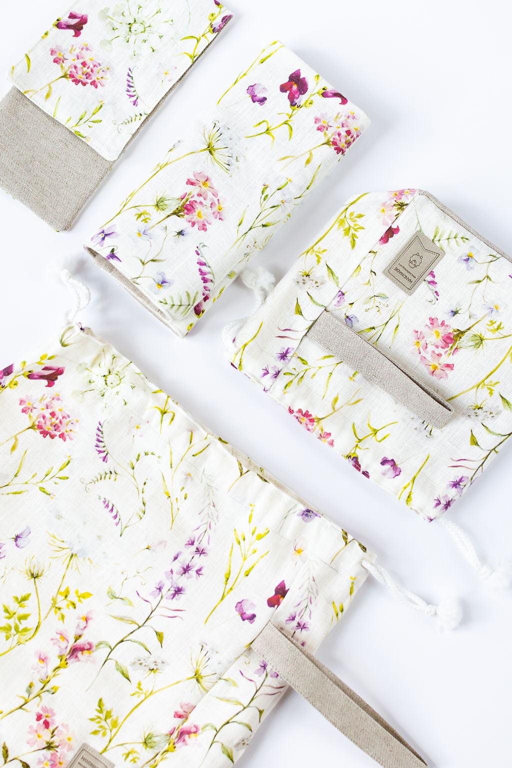 Summer flowers pattern Project Bag. Small.