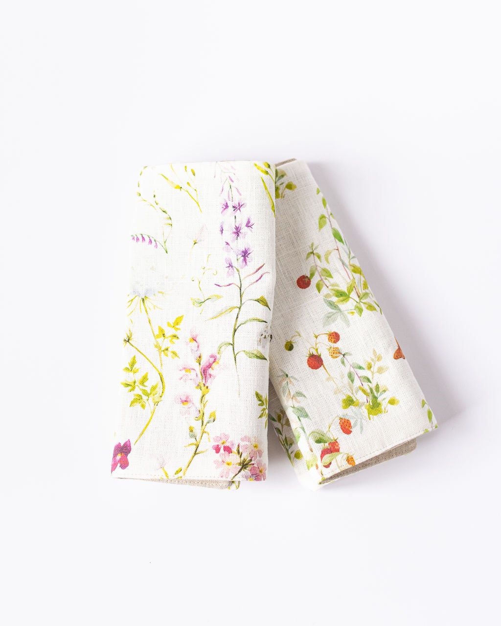 Stylish Case for Crochet Hooks - 21 Pockets for Circular Needles & 24 for Socks Needles Summer flowers pattern on linen fabric