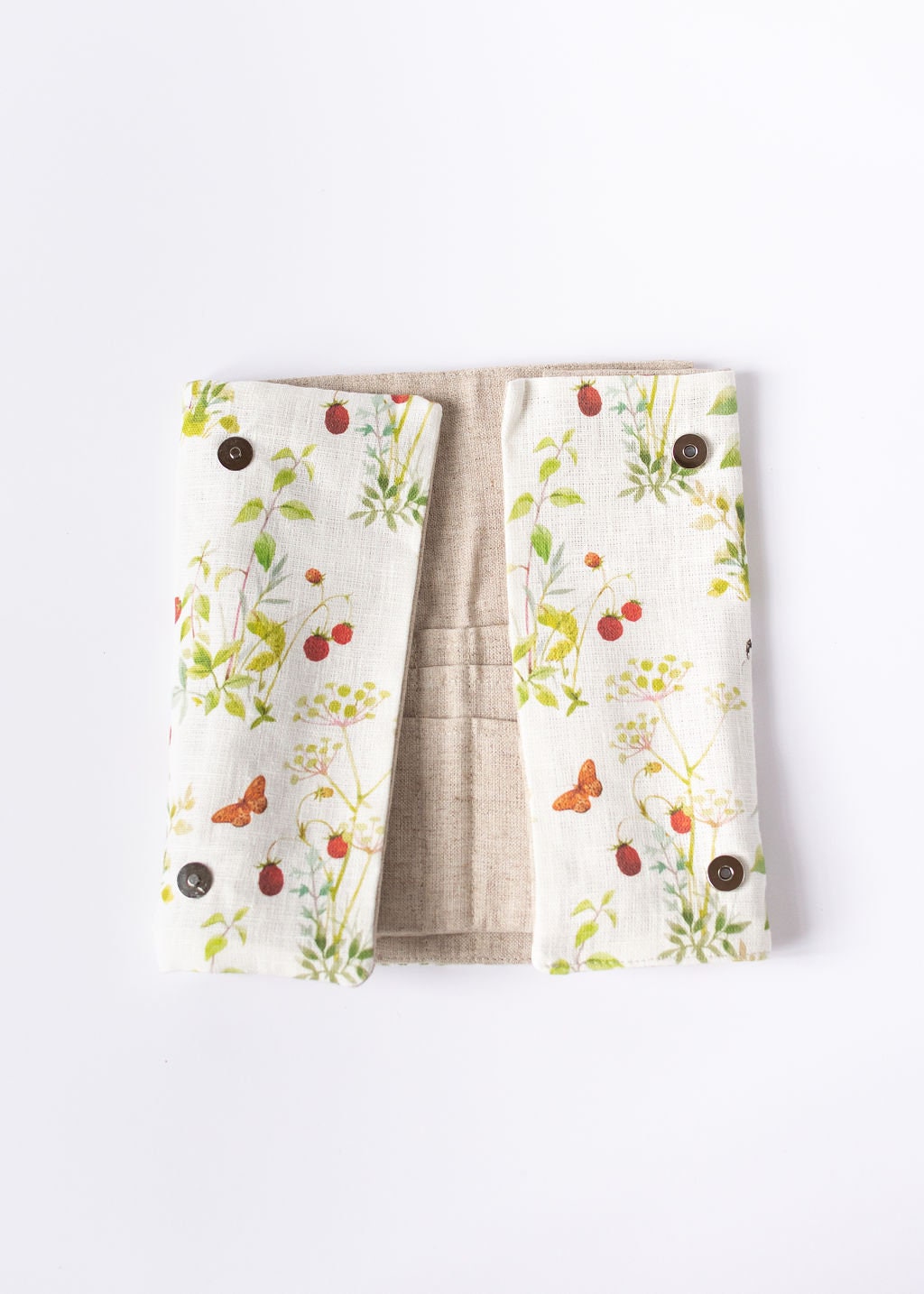 Stylish Case for Crochet Hooks - 21 Pockets for Circular Needles & 24 for Socks Needles. Needles, Crochets, Hooks Case with strawberry print