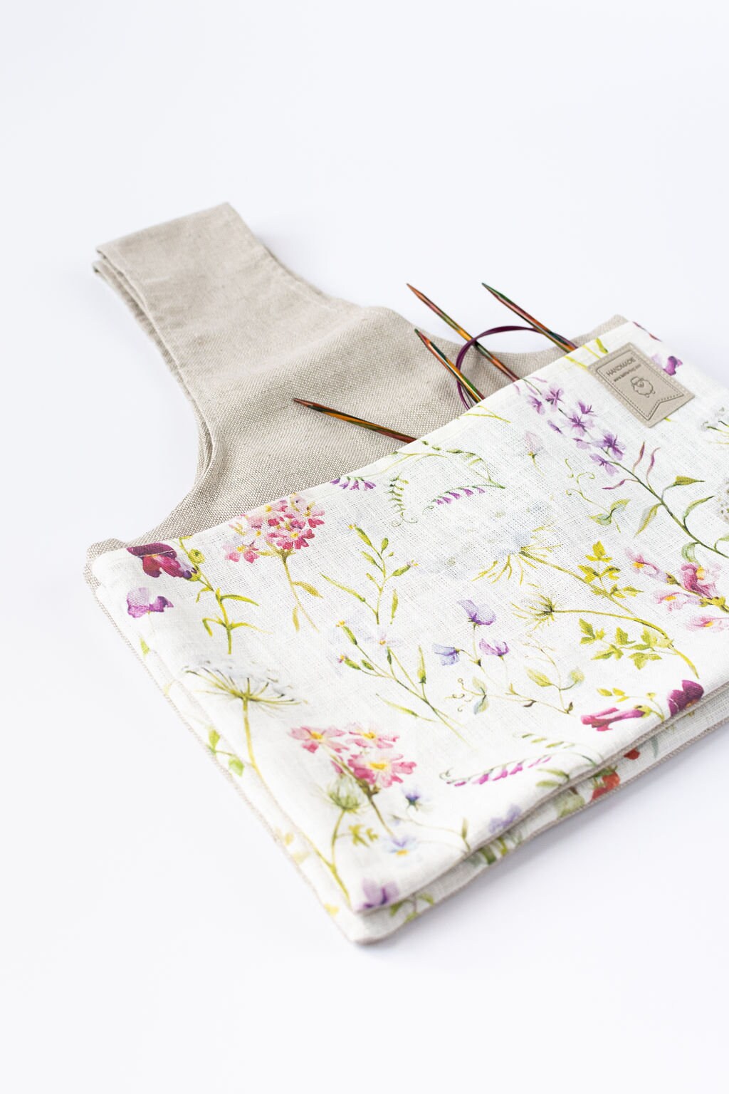 Wrist Project Bag with Meadow print