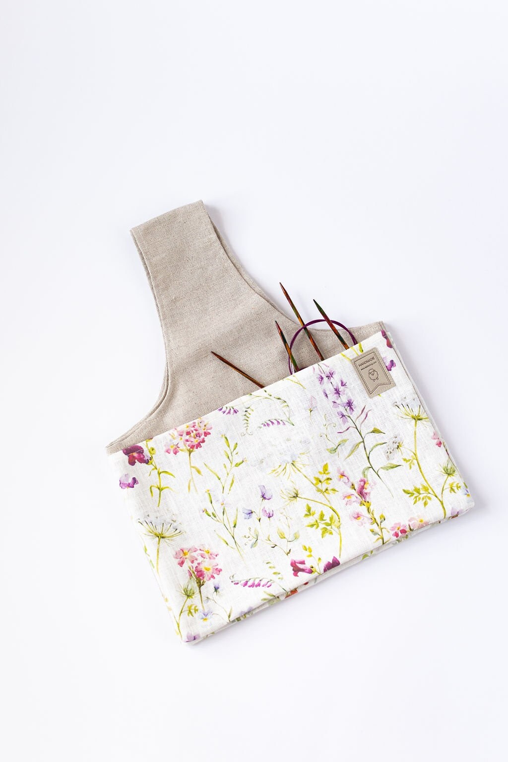 Wrist Project Bag with Meadow print