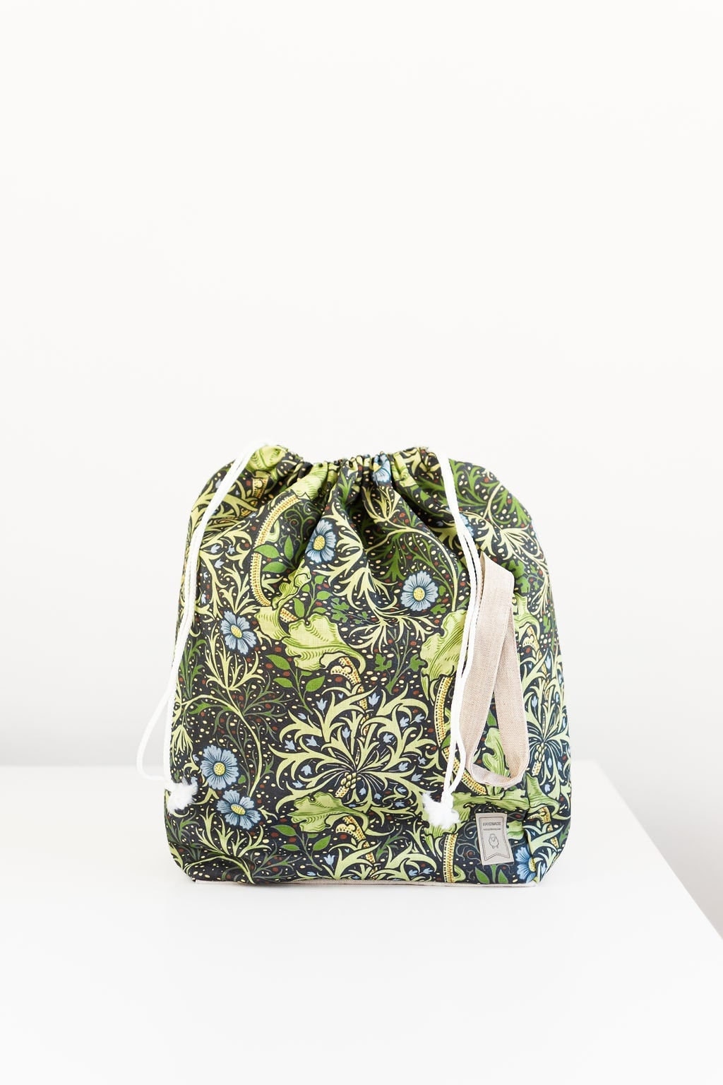 William Morris Seaweed print XL size Knitting Project Bag.