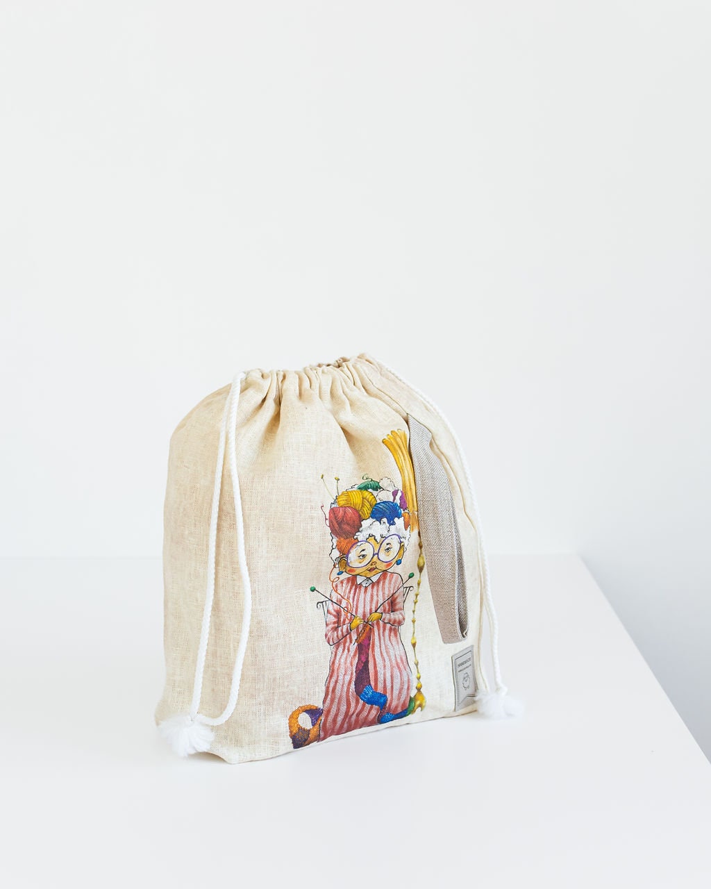 Set of 2  Knitter Project Bags. Knitter print was created special for KnitterBag