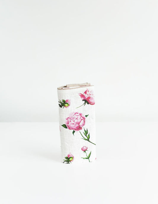 Peony print Needle, Crochet, Hooks Case with  21 pockets for circle needles & 24 for socks needles.