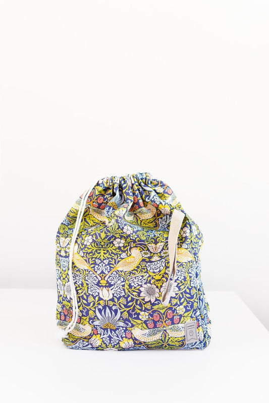 William Morris Strawberry Thief print XL size Knitting Project Bag.