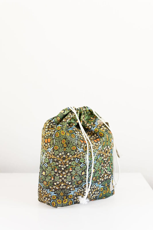 William Morris Blackthorn print XL size Knitting Project Bag.