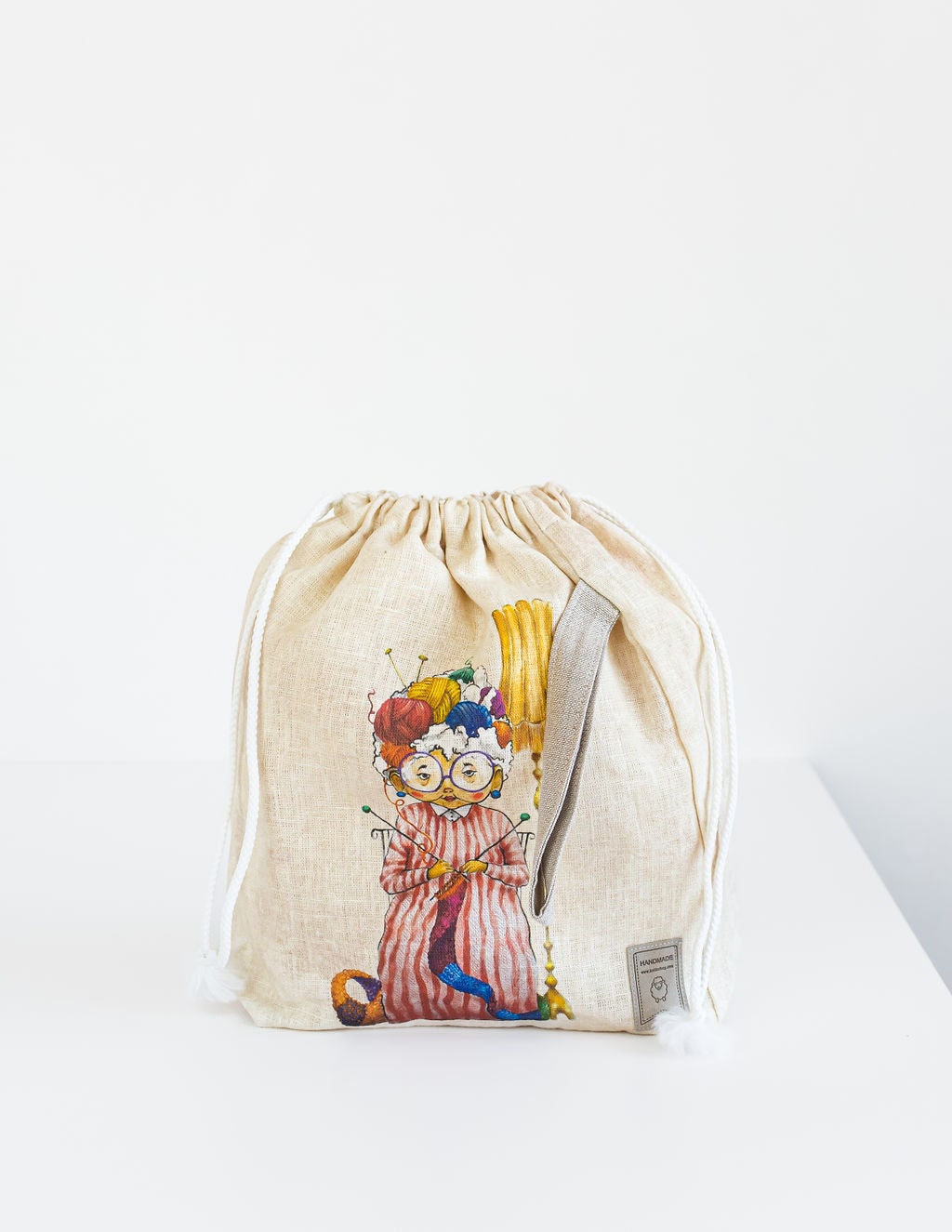 Set of 2  Knitter Project Bags. Knitter print was created special for KnitterBag