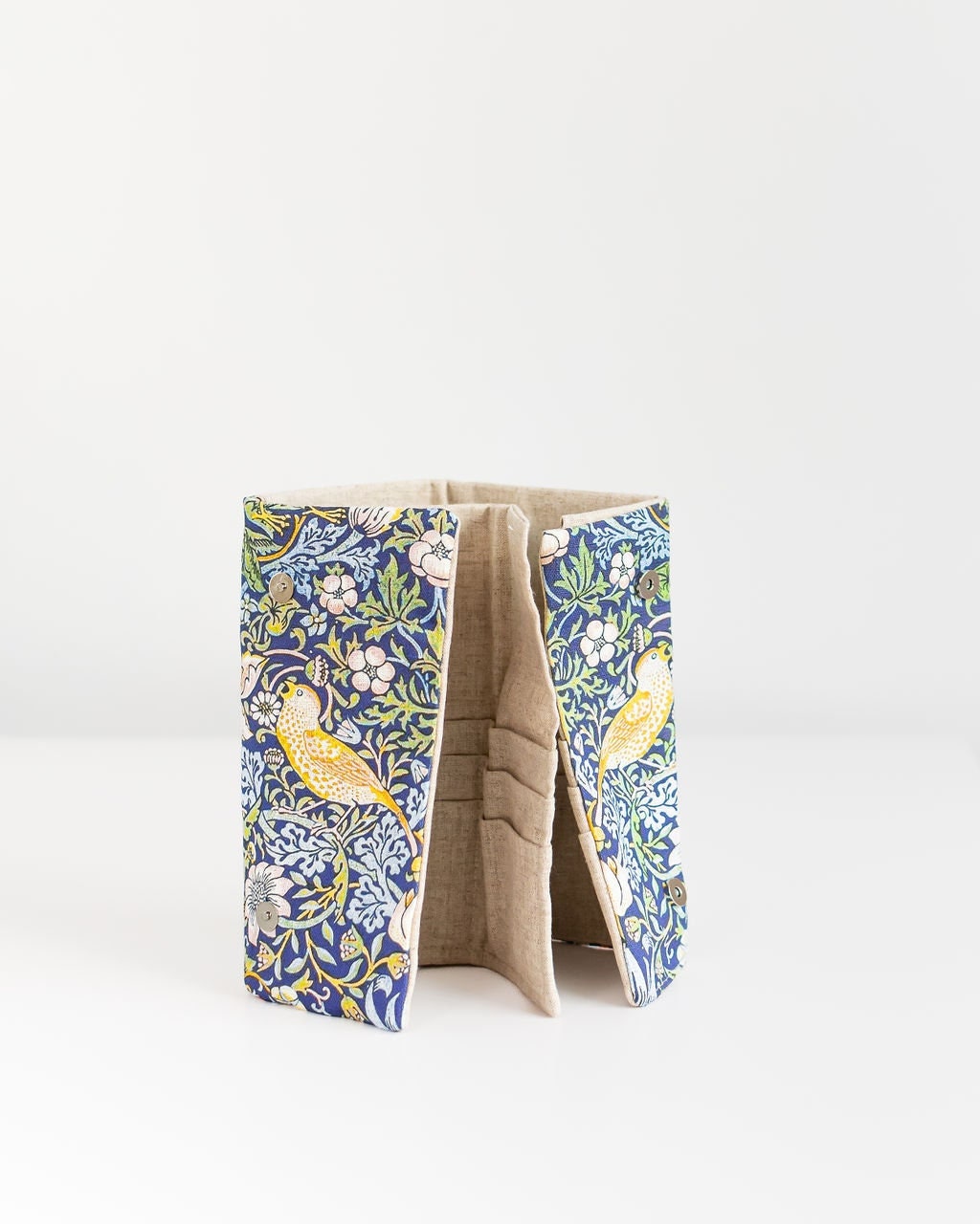 William Morris Strawberry Thief print Stylish Case for Crochet Hooks - 21 Pockets for Circular Needles & 24 for Socks Needles